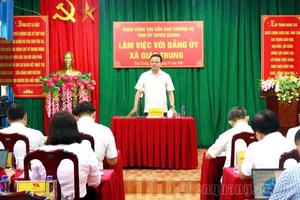 Đoàn công tác số 13 của Ban Thường vụ Tỉnh ủy Tuyên Quang làm việc với xã Giáp Trung