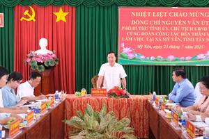 Chủ tịch UBND tỉnh Tây Ninh kiểm tra công tác chuẩn bị Đại hội Đảng và hoạt động sau sáp nhập tại xã Mỹ Yên