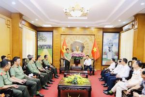 Bộ trưởng Bộ Công an Lương Tam Quang làm việc với Ban Thường vụ Tỉnh uỷ Thanh Hóa