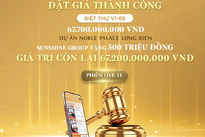 Biệt thự gần 70 tỷ được đặt giá thành công trên livestream 5/8 của Sunshine Group