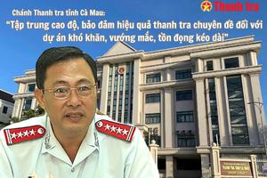 Chánh Thanh tra tỉnh Cà Mau: Tập trung cao độ, bảo đảm hiệu quả thanh tra chuyên đề các dự án khó khăn, vướng mắc