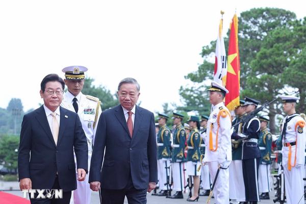 Lễ đón Tổng Bí thư Tô Lâm và Phu nhân thăm cấp Nhà nước Đại Hàn Dân Quốc