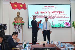 Tây Ninh: Trao quyết định chấp thuận đầu tư dự án 3.900 tỷ đồng