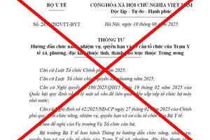 Bộ Y tế cảnh báo văn bản giả mạo liên quan chức năng, nhiệm vụ của trạm y tế xã, phường