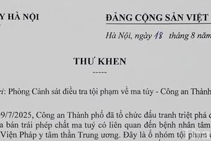 Phá đường dây ma túy 'bệnh nhân tâm thần', Bí thư Hà Nội gửi thư khen công an