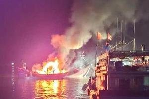 Cháy tàu cá QNg 91478 TS thiệt hại hàng trăm triệu đồng