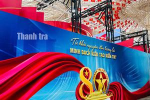 Không gian trưng bày thành tựu ngành Thanh tra tại Trung tâm Triển lãm Quốc gia