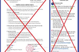 VINACONEX cảnh báo lừa đảo giả mạo thương hiệu