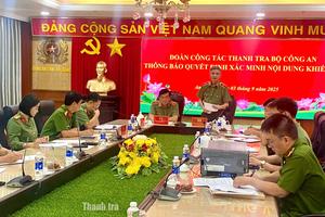 Thanh tra Bộ Công an công bố Quyết định xác minh nội dung khiếu nại tại Công an tỉnh An Giang