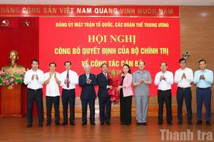Ông Nguyễn Phi Long giữ chức Phó Bí thư Đảng ủy Mặt trận Tổ quốc, các đoàn thể Trung ương