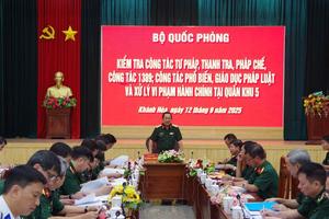 Quân khu 5 nâng cao hiệu quả công tác tư pháp, thanh tra, pháp chế, xây dựng đơn vị vững mạnh
