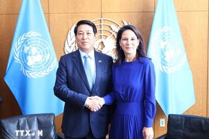 Chủ tịch nước Lương Cường gặp Chủ tịch Đại hội đồng Liên hợp quốc Khóa 80