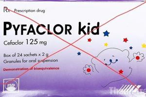 Thanh Hóa: Thu hồi toàn tỉnh lô thuốc Pyfaclor Kid vi phạm chất lượng