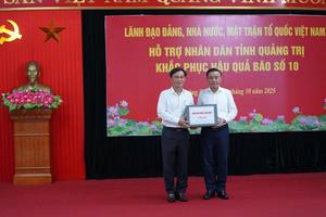 Trung ương thăm hỏi, hỗ trợ Quảng Trị khắc phục hậu quả bão số 10