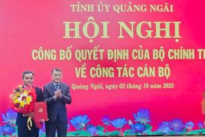Ông Hồ Văn Niên giữ chức Bí thư Tỉnh ủy Quảng Ngãi nhiệm kỳ 2025 - 2030