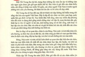 Chủ tịch nước gửi Thư chúc Tết Trung thu 2025 tới các cháu thiếu niên, nhi đồng