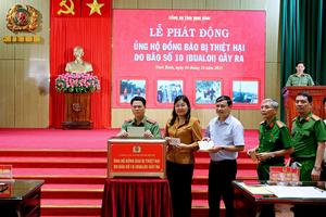 Lực lượng Công an tham gia khắc phục hậu quả mưa bão