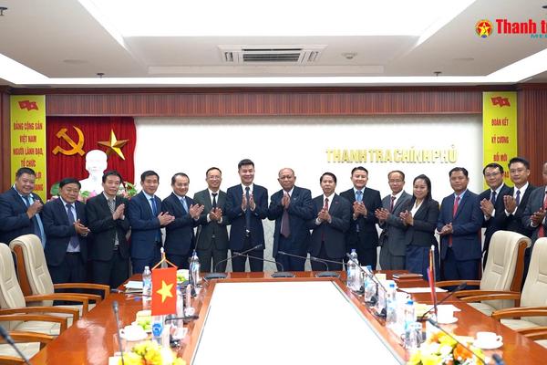 Phó Tổng Thanh tra Chính phủ Nguyễn Văn Cường tiếp xã giao Đoàn cán bộ Thanh tra Nhà nước Lào