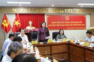 Thống đốc NHNN làm việc với tỉnh Vĩnh Long về giải pháp đạt tăng trưởng kinh tế trong năm 2025