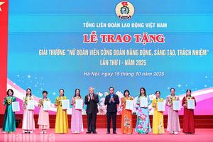 Trao Giải thưởng “Nữ đoàn viên Công đoàn năng động, sáng tạo, trách nhiệm” lần thứ I