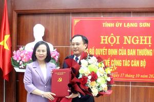 Lạng Sơn có tân Trưởng Ban Nội chính Tỉnh ủy