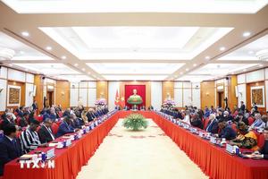 Tổng Bí thư Tô Lâm tiếp Trưởng đoàn các nước tham dự Lễ mở ký Công ước Hà Nội