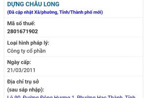 Thanh Hóa: Làm rõ sai phạm thuế tại Công ty Cổ phần Tư vấn và Xây dựng Châu Long