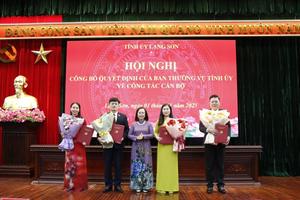 Lạng Sơn công bố các quyết định về công tác cán bộ của Ban Thường vụ Tỉnh ủy