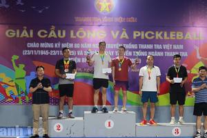 47 giải thưởng được trao tại Giải Cầu lông và Pickleball Thanh tra tỉnh Điện Biên
