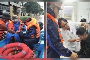 Công an xã ở Đà Nẵng vượt lũ đưa dân đi cấp cứu, lan tỏa hình ảnh đẹp