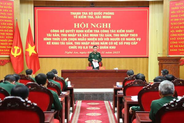 Thanh tra Bộ Quốc phòng kiểm tra công tác kiểm soát tài sản, thu nhập tại Quân khu 4