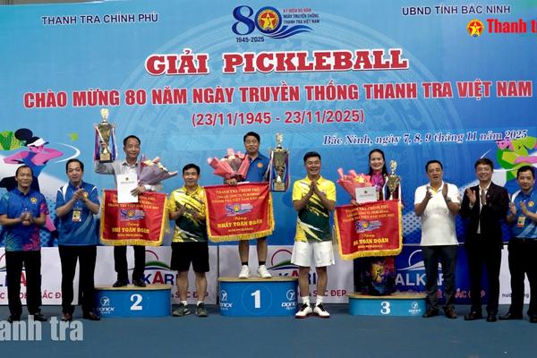 Giải Pickleball ngành Thanh tra 2025 thành công tốt đẹp
