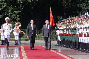 Chủ tịch nước Lương Cường chủ trì lễ đón chính thức Quốc vương Jordan