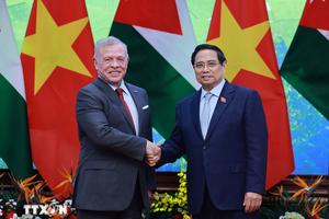 Thủ tướng Phạm Minh Chính hội kiến Quốc vương Jordan Abdullah II Ibn Al-Hussein