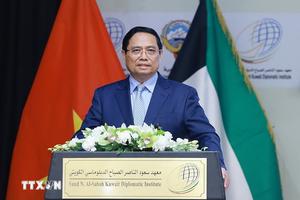 Thủ tướng Phạm Minh Chính phát biểu chính sách tại Học viện Ngoại giao Kuwait