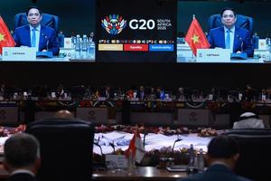 Thủ tướng Phạm Minh Chính dự Phiên thảo luận thứ ba của Hội nghị thượng đỉnh G20