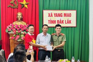 Phòng An ninh Nội địa Đắk Lắk kết nối, hỗ trợ người dân vùng thiên tai 500 triệu đồng