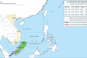 Bão số 15 giữ nguyên cường độ, áp thấp nhiệt đới đổi hướng và tốc độ nhanh hơn