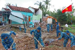 Bộ đội Phòng không - Không quân thần tốc khởi công xây dựng nhà cho người dân vùng lũ