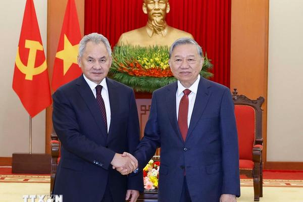 Tổng Bí thư Tô Lâm tiếp Thư ký Hội đồng An ninh Liên bang Nga