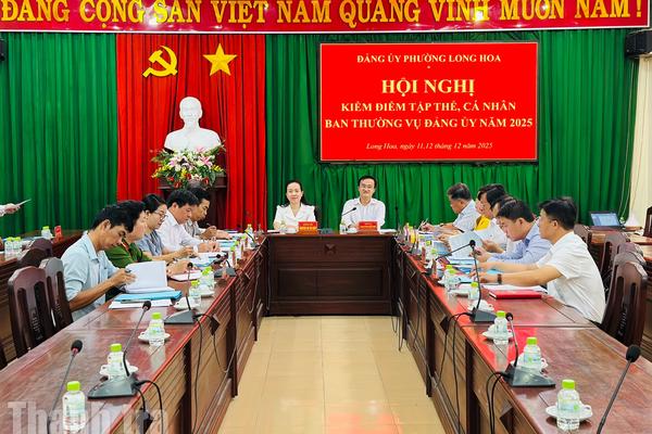 Chánh Thanh tra tỉnh Tây Ninh dự hội nghị kiểm điểm tập thể, cá nhân Ban Thường vụ Đảng ủy phường Long Hoa