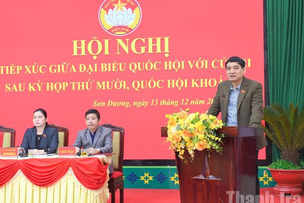 Tuyên Quang: Chủ nhiệm Ủy ban Văn hóa và Xã hội của Quốc hội Nguyễn Đắc Vinh tiếp xúc cử tri xã Sơn Dương