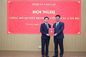 Lào Cai công bố loạt quyết định về công tác cán bộ