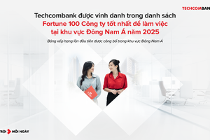 Techcombank lọt Top 100 nơi làm việc tốt nhất Đông Nam Á