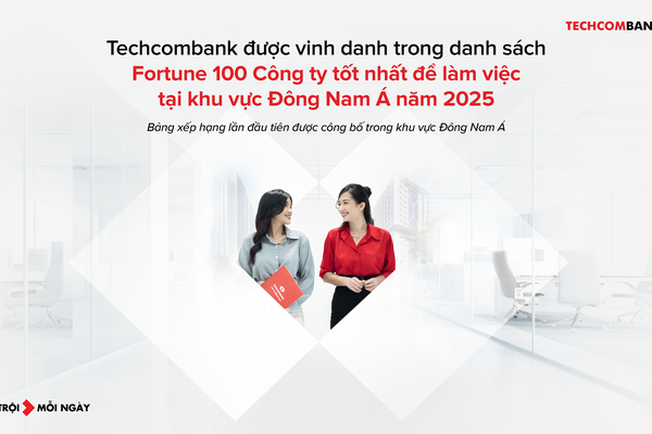 Techcombank lọt Top 100 nơi làm việc tốt nhất Đông Nam Á