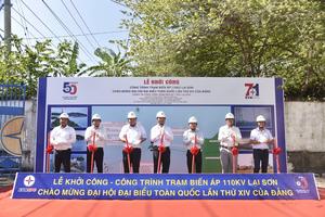 EVNSPC: Khởi công Trạm biến áp 110kV Lại Sơn, chào mừng Đại hội Đảng toàn quốc lần thứ XIV