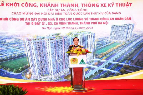 Khởi công dự án xây dựng nhà ở cho lực lượng Công an nhân dân tại xã Vĩnh Thanh, Hà Nội