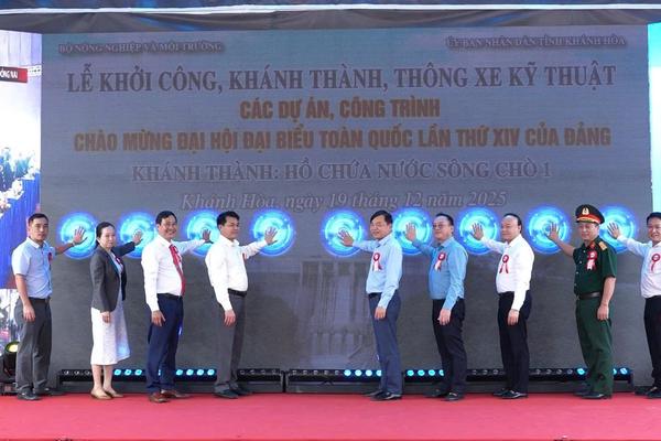 Khánh Hòa khánh thành hồ chứa nước Sông Chò 1 gần 1.000 tỷ đồng