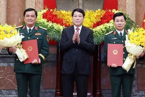 2 sĩ quan cấp cao Bộ Quốc phòng được thăng quân hàm Thượng tướng