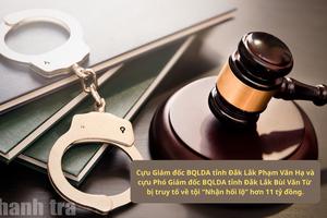 Nhận hối lộ hơn 11 tỷ đồng, 2 cựu lãnh đạo BQLDA tỉnh Đắk Lắk bị truy tố